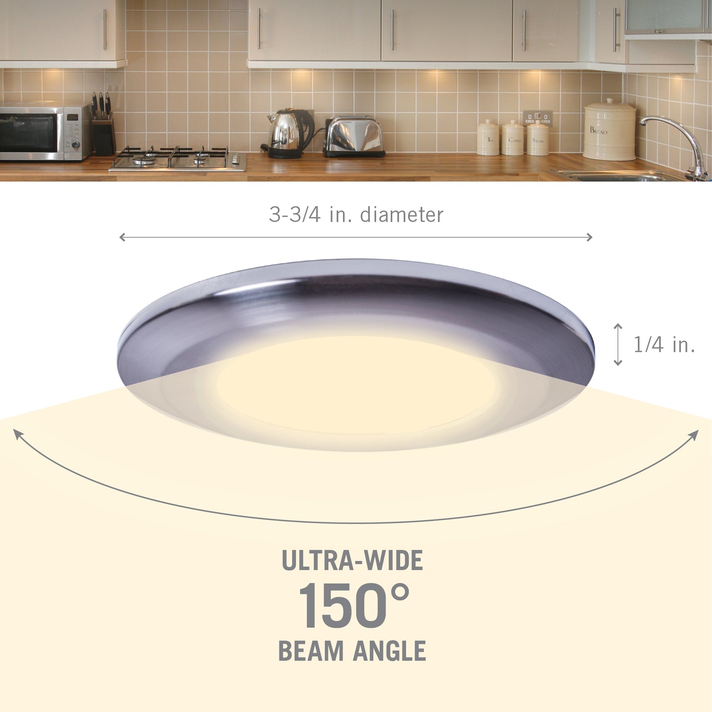 Wafer Thin Dimmable Under Cabinet LED Puck Light