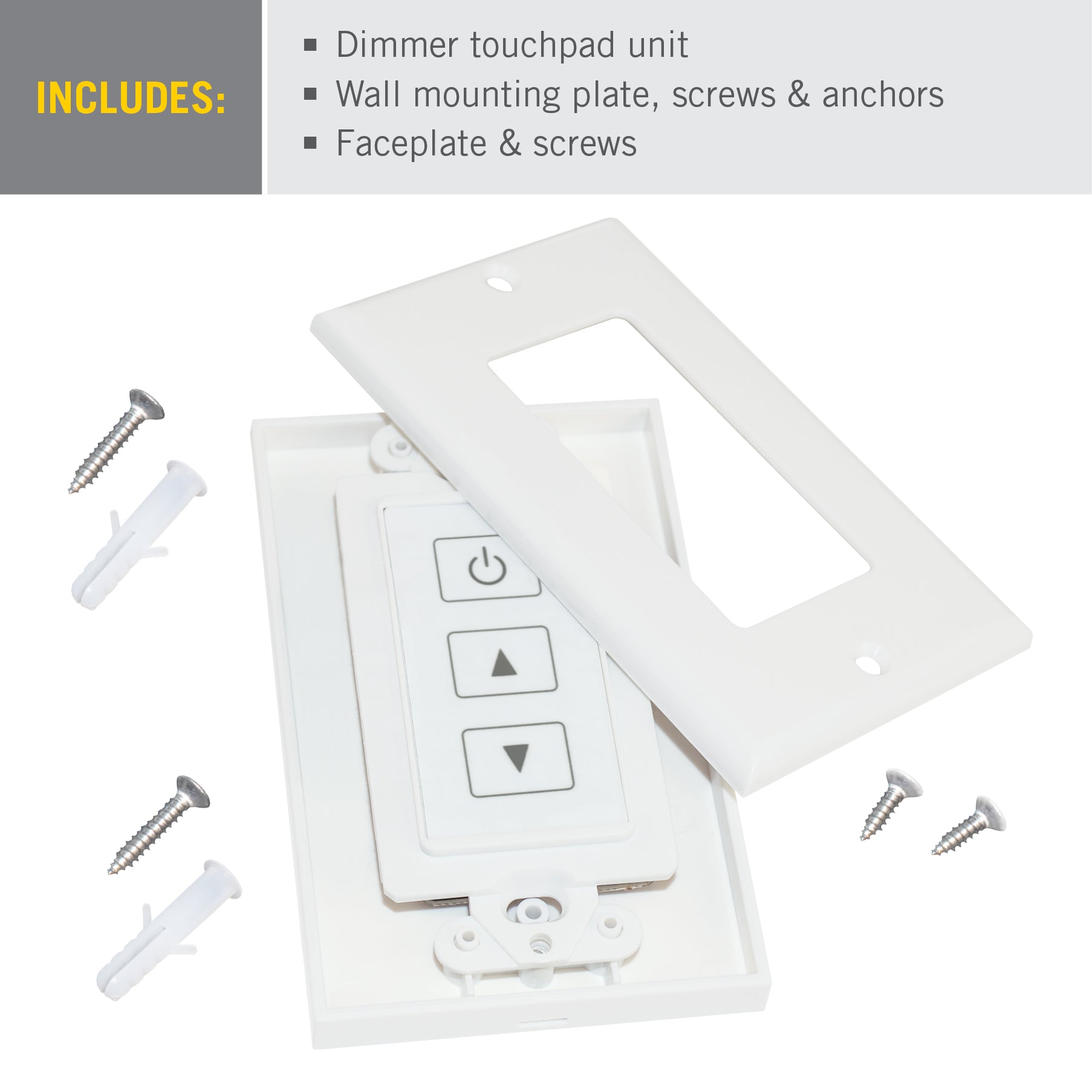 Wall Mount Wireless Touchpad Dimmer White LED Strip Light