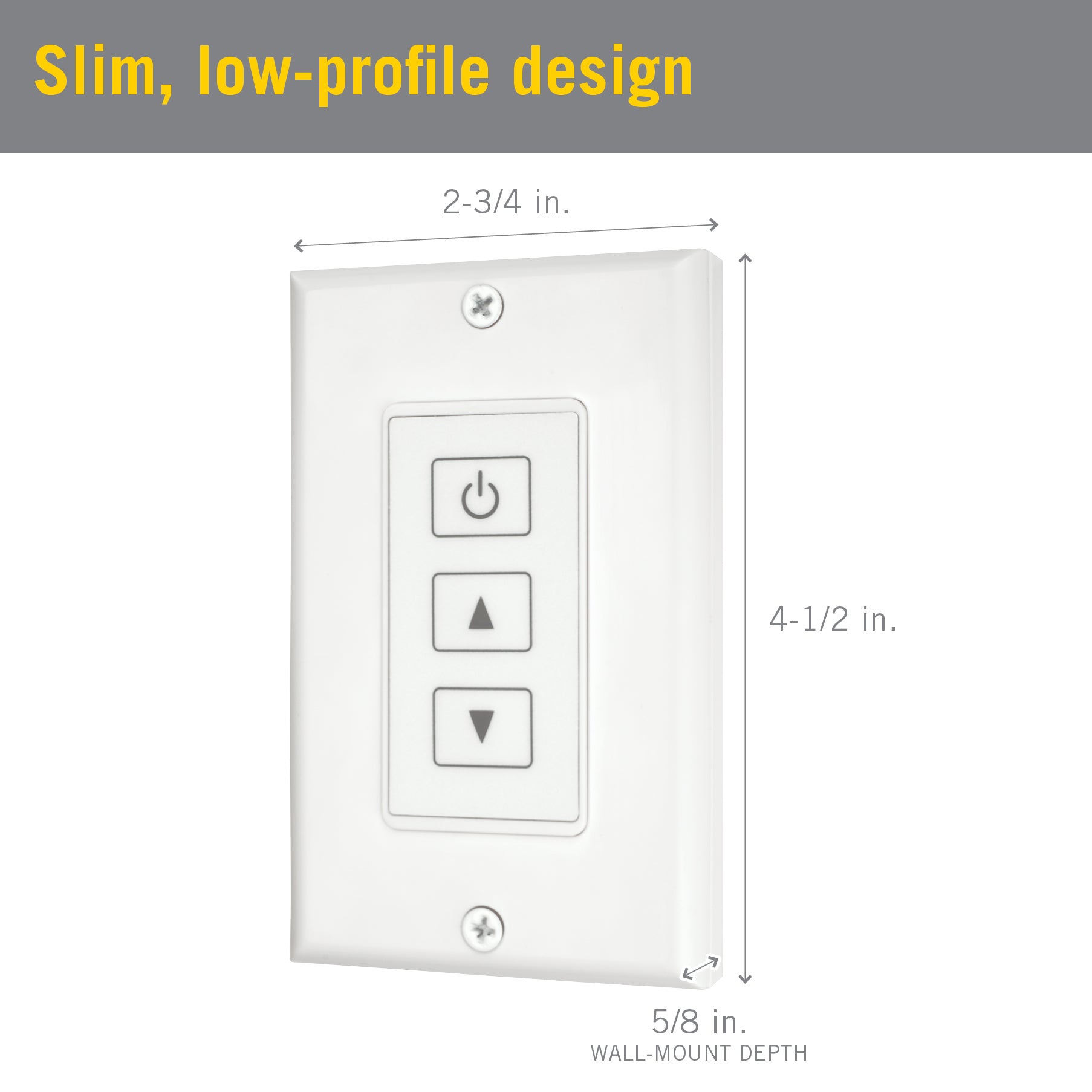 Wireless Wall Mount Touchpad for White LED Dimmers