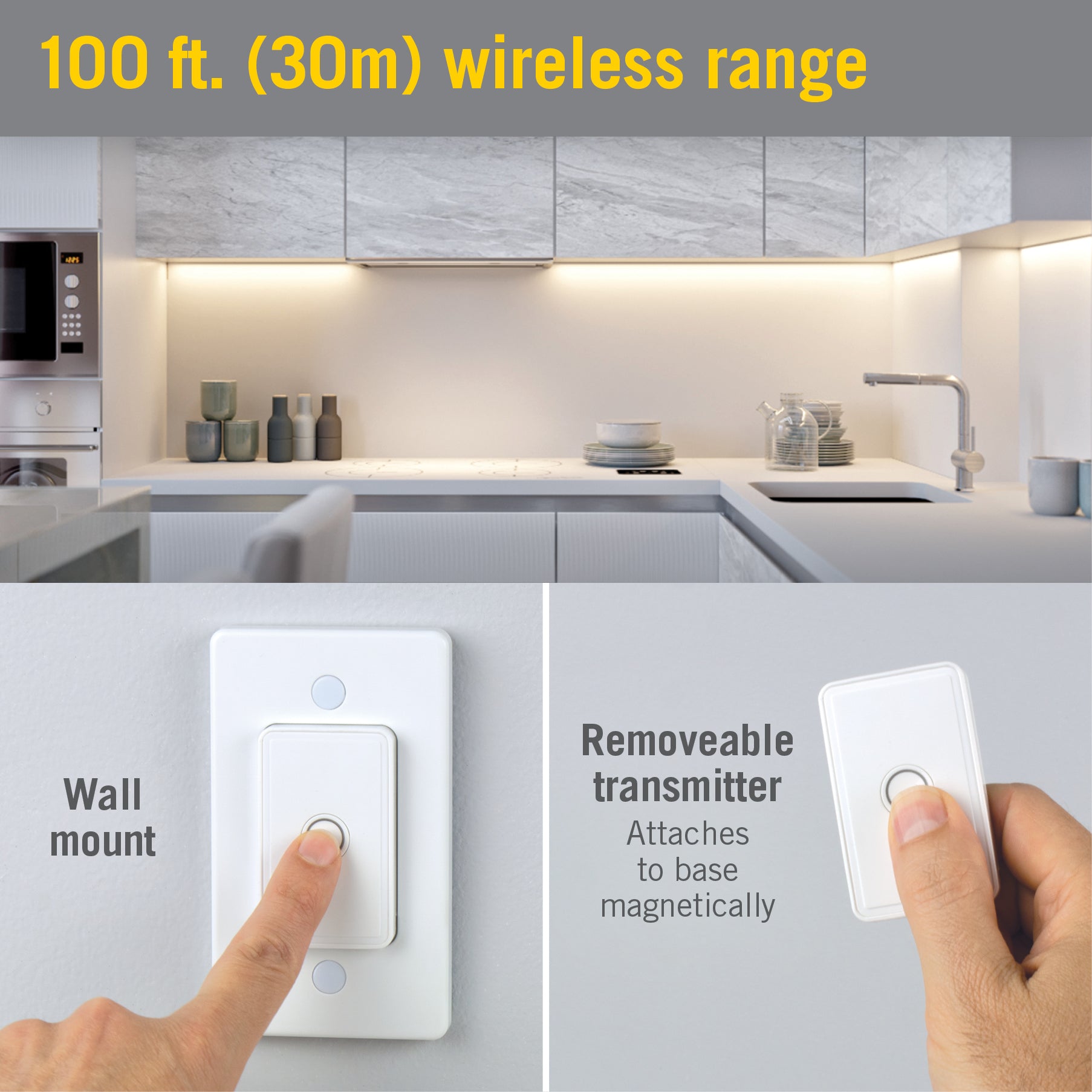 Wireless Lights Over Sink Under Cabinet Light Touch Switch Silver