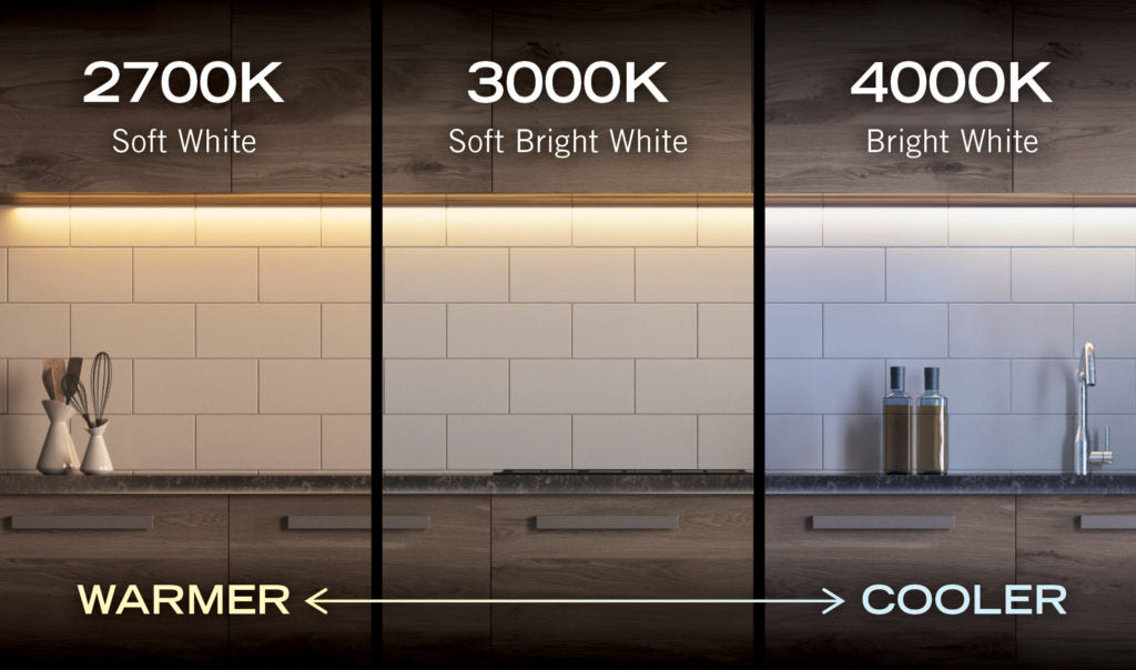 2700K, 3000K, and 4000K color temperature examples